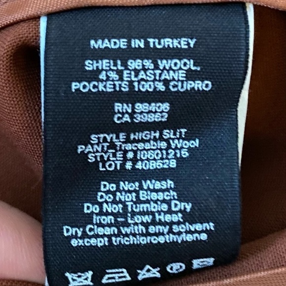 NWT Theory Stretch Wool‎ High Slit Trouser Pant Brandy 12 - Picture 7 of 7